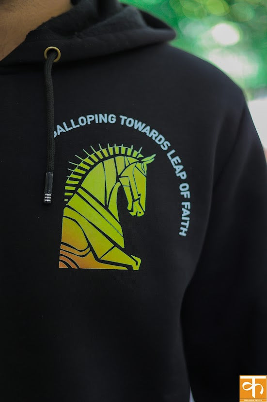 Yellow Horse Hoodie – Leap of faith | Galloping towards leap of faith