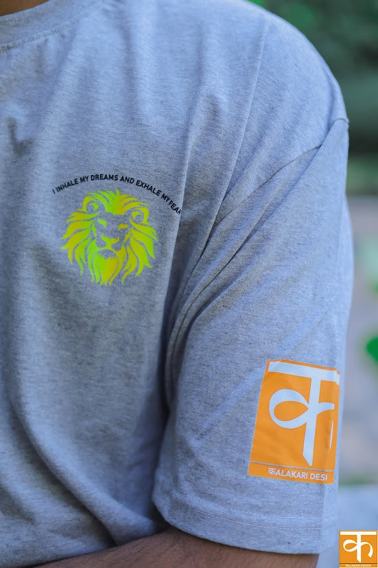 Grey Yellow Lion– I Am Fearless| I inhale my dreams and exhale my fear